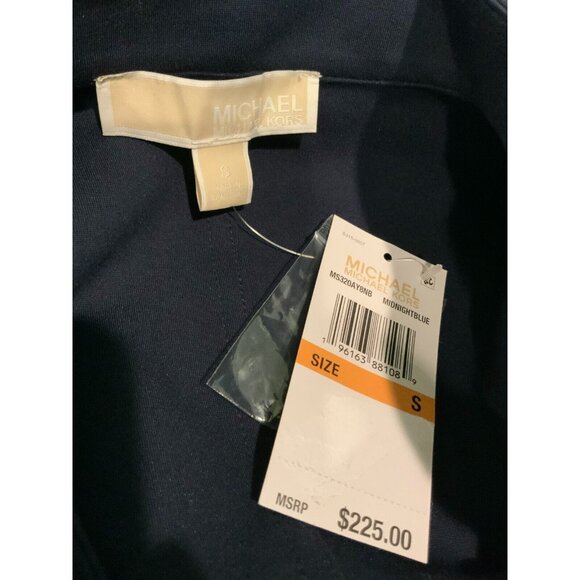 Michael Kors Midnight Blue Military Style Jacket Gold Buttons, Size S NWT! $225 - Picture 6 of 6